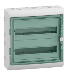 Obudowa natynkowa, Mureva (dawna Kaedra), IP65 MRV-2-18-NT-T drzwi transparentne 2 rzędy 18 modułów/rząd