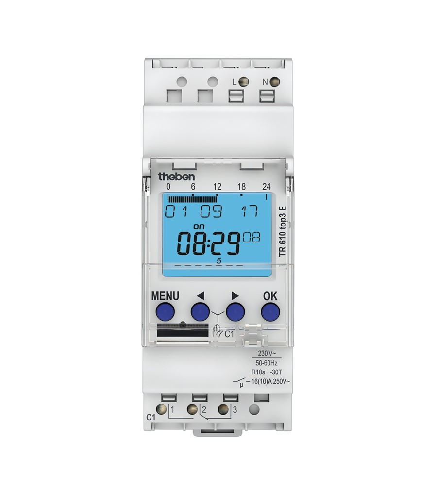TR 610 top3 E Cyfrowy przekaźnik czasowy na szynę DIN Theben