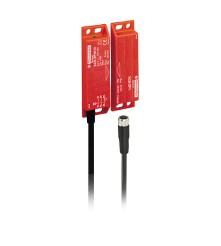 Łącznik krańcowy bezpieczeństwa, magnetyczny, kontaktron 2NC, 25x13x88mm, 24V DC/100mA, przewód 0,15m z konektorem M12, IP67