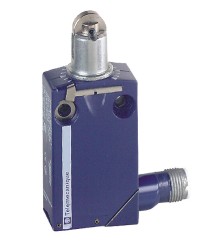 Łącznik krańcowy miniaturowy, trzpień z rolką stalową, snap action, 1CO, przyłącze M12, IP66, IK04