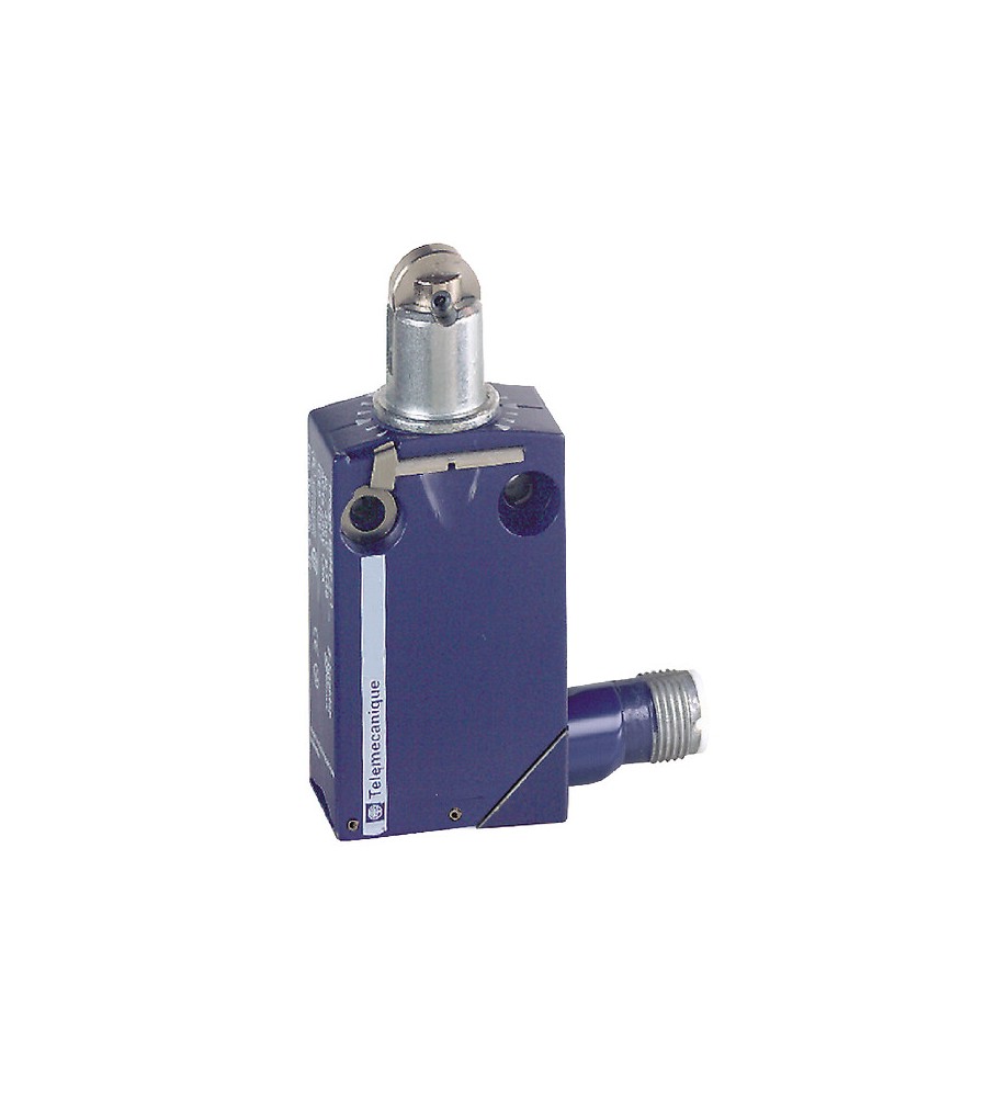 Łącznik krańcowy miniaturowy, trzpień z rolką stalową, snap action, 1CO, przyłącze M12, IP66, IK04