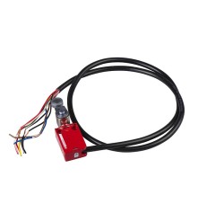 Łącznik krańcowy bezpieczeństwa miniaturowy, dźwignia stalowa, rolka stalowa, snap action, 2NC+1NO, przewód 5m, IP66, IK06