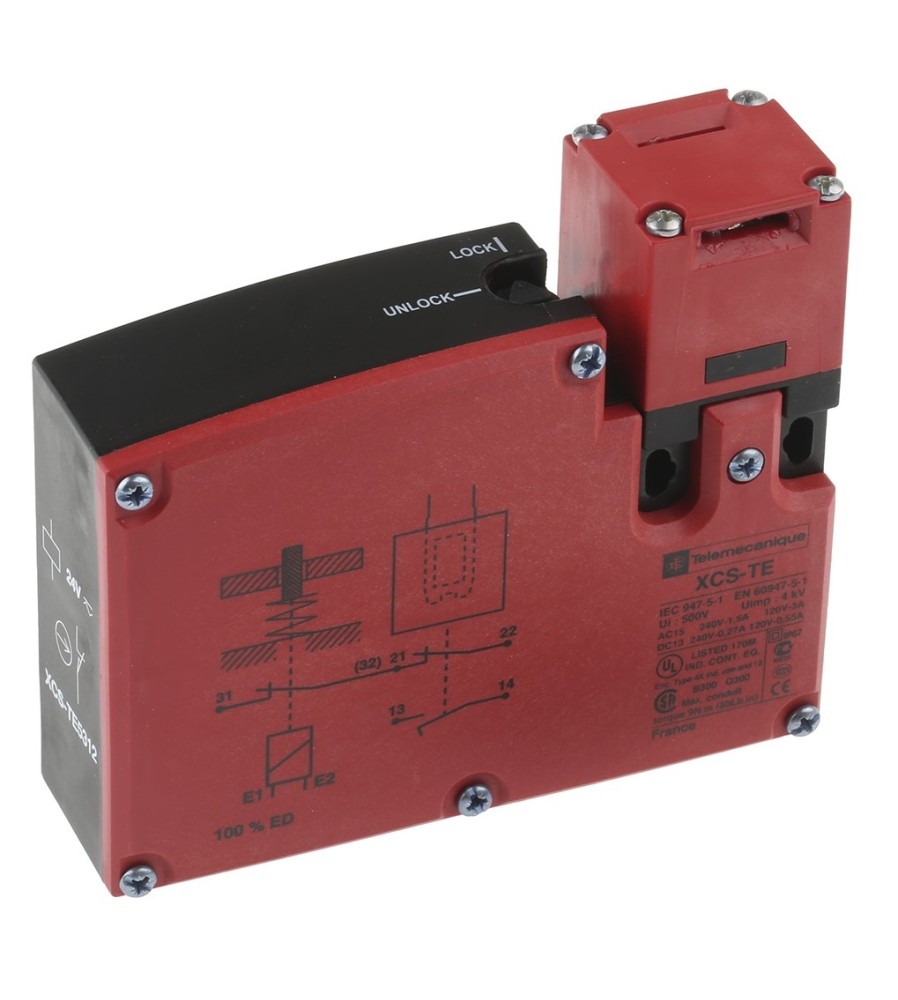 Łącznik krańcowy bezpieczeństwa, do klucza rygl., styk blokujący 1NC, styki główne slow action 1NC+1NO, 24V AC/DC, M16, IP67