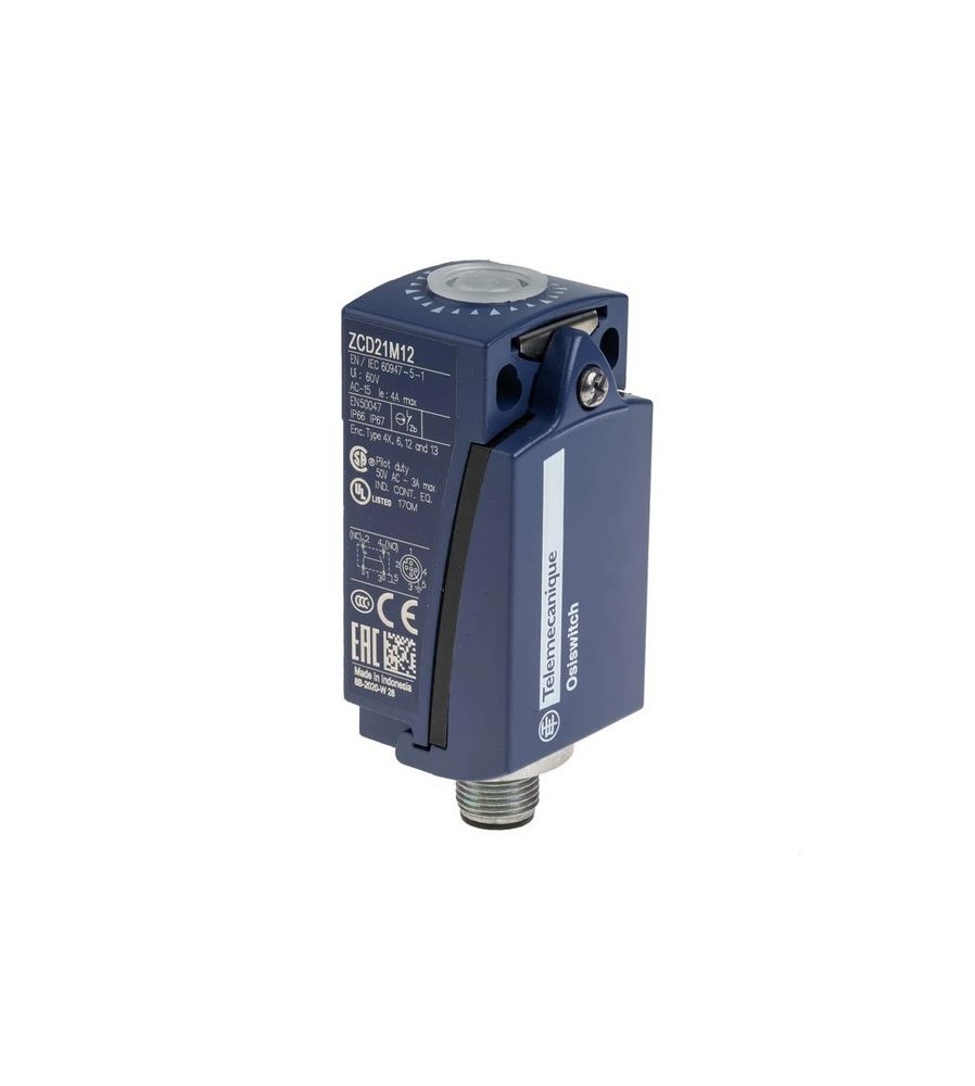 Korpus łącznika krańcowego, snap action, 1NC+1NO, złącze M12 męskie 5-pins, do XCKD