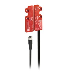 Łącznik krańcowy bezpieczeństwa, magnetyczny, kontaktron 2NC, 16x7x51mm, 24V DC/100mA, przewód 0,1m z konekt. M8, IP67