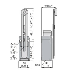 METAL ROLLER LEVER 1NO+1NC SNAP ACT Łącznik krańcowy