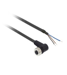 Złącze żeńskie M12, 3-pinowe, kątowe, przewód 3x0.34mm² PUR 5m, IP67