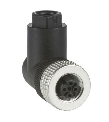 Złącze żeńskie M12, 4-pinowe, kątowe, dławik Pg 7, IP67