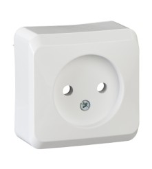 Gniazdo poj. bez uziemienia białe