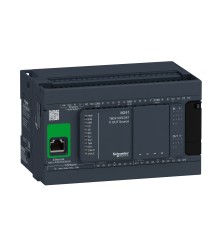 Modicon M241, sterownik, RJ45, Ethernet, CANopen, 14 wejść, 10 wyjść tranzystorowych PNP, 24 VDC
