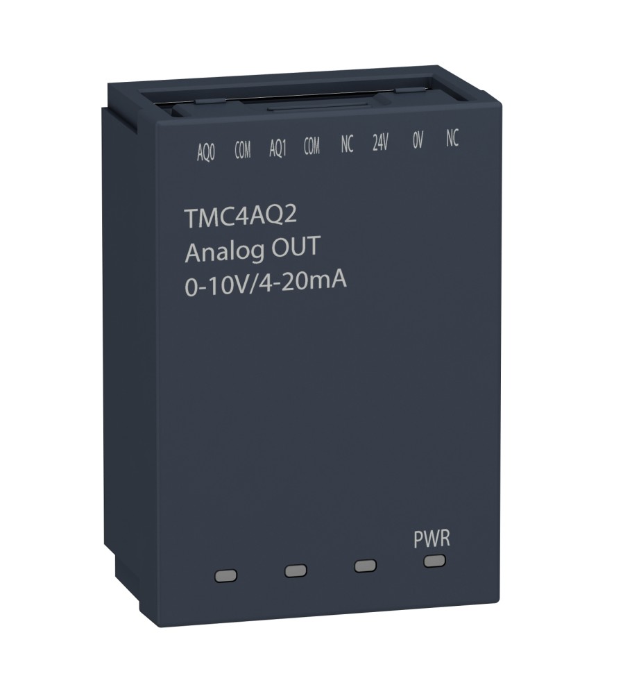 Modicon M241, kaseta we/wy, 2 wyjścia analogowe prądowe/napięciowe, zaciski śrubowe