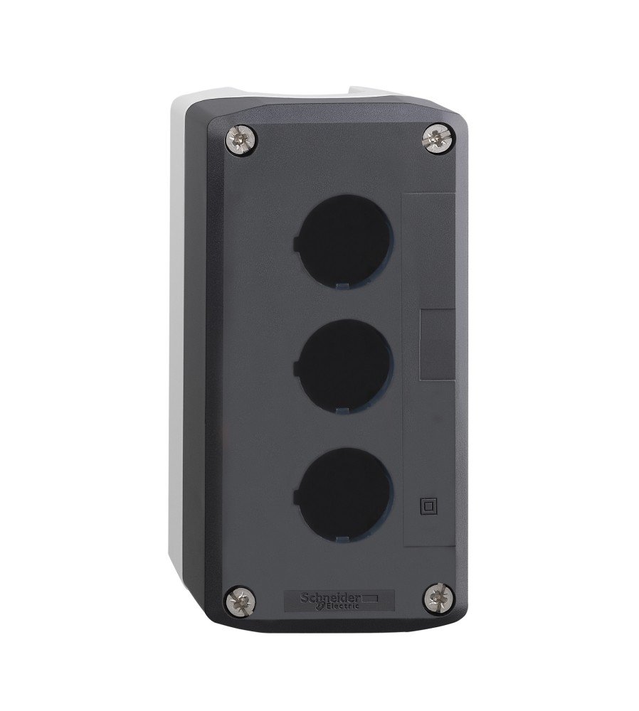 Harmony XALD Pusta kaseta sterująca 3 otwory Ø22 ciemnoszara z jasnoszarą bazą, plastikowa