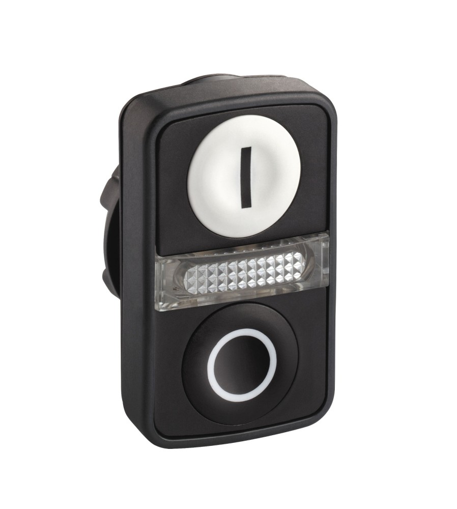 Harmony XB5 Główka przycisku podwójnego płaskiego biała/czarna z oznaczeniem plastikowa