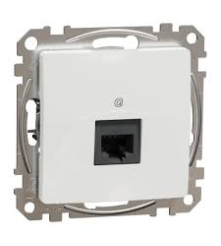 Gniazdo komputerowe RJ45 kat.6 UTP, Sedna Design & Elements, białe