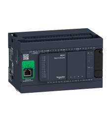 Modicon M241, sterownik, RJ45, Ethernet, 14 wejść, 4 wyjścia tranzystorowe PNP, 6 wyjść przekaźnikowych, 100...240 VAC