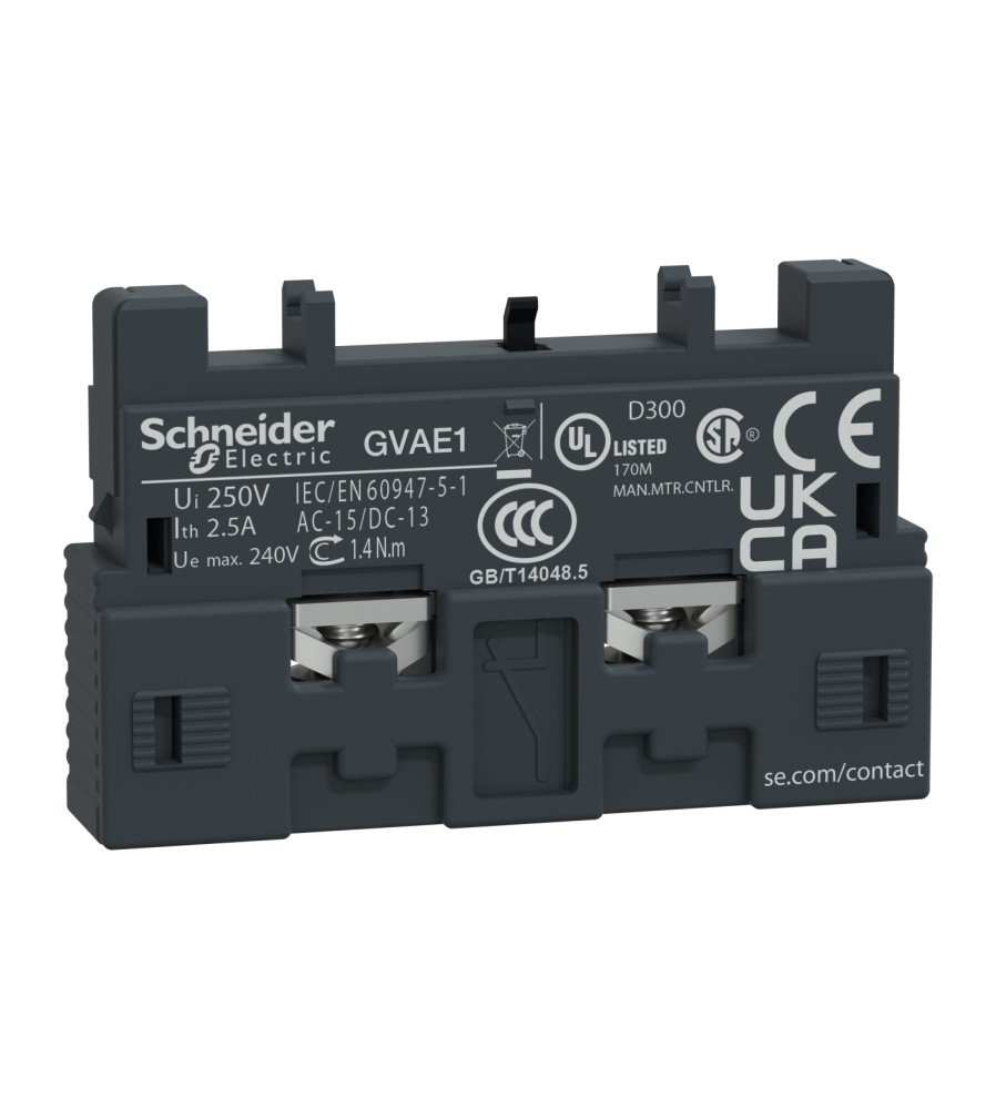 BLOK ZESTYKÓW BEZZWŁOCZNYCH 1NZ LUB 1NO MONT.PRZÓD