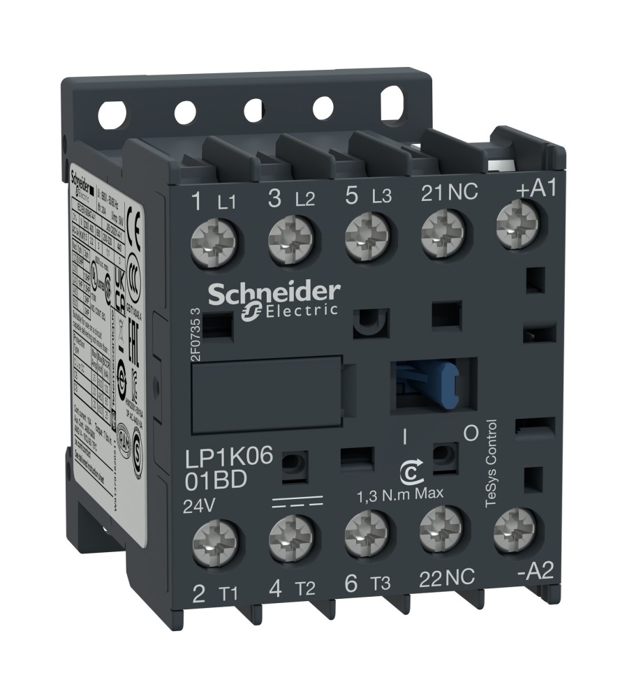 STYCZNIK LP1K0601BD 3BIEGUN.K AC3-6A 24VDC SP.1NZ ŚR