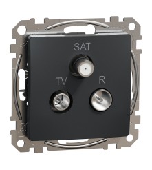 Sedna Design & Elements, gniazdo R/TV/SAT końcowe (4dB), czarny antracyt