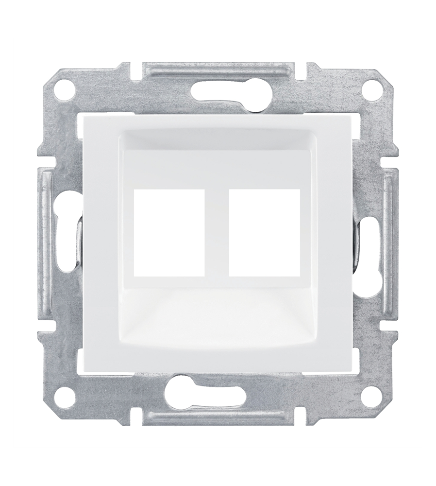 Sedna, płytka centralna 2x RJ45 do: AMP, Molex, Keline, biały
