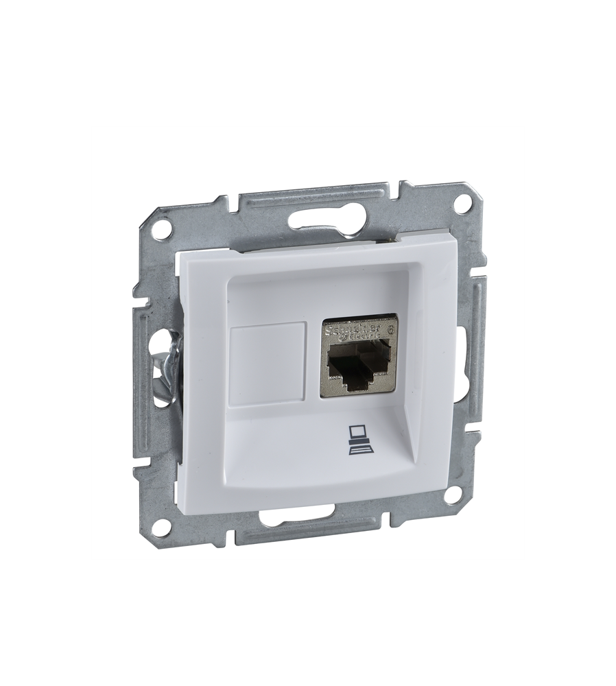 Sedna, gniazdo komputerowe RJ45 kat.5e UTP, biały