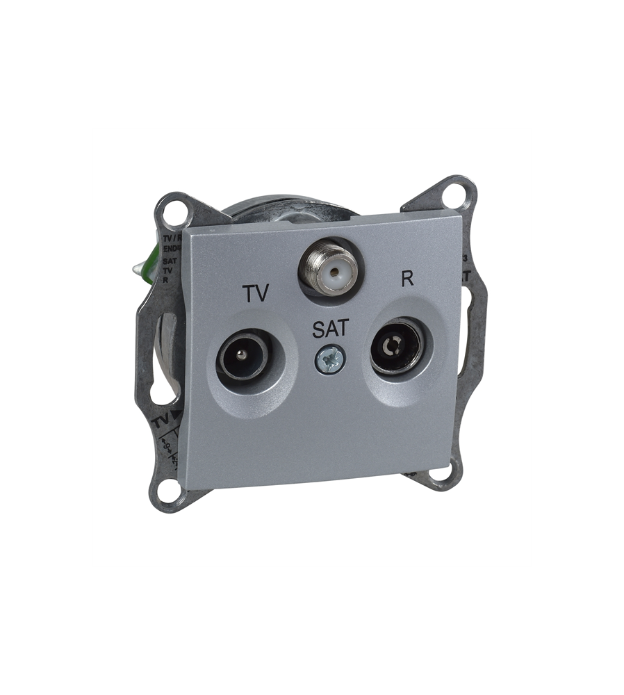 Sedna, gniazdo R/TV/SAT końcowe, 1dB, aluminium