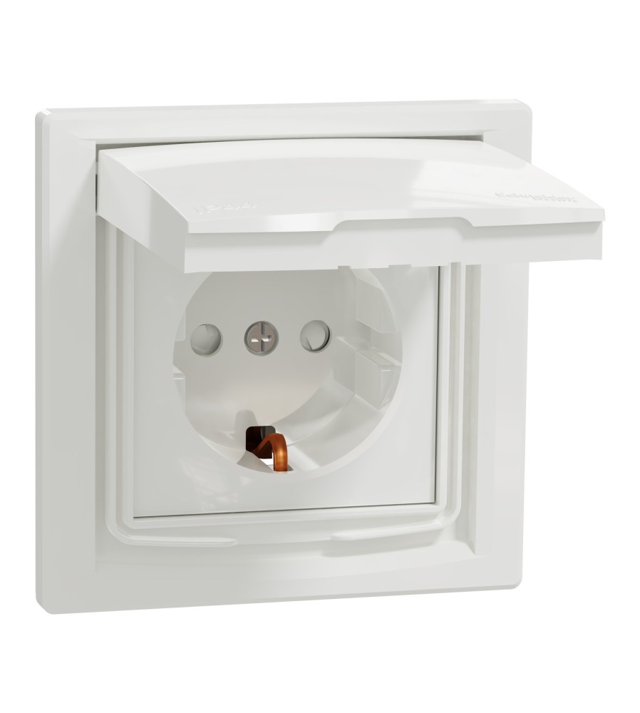 Gn. SCHUKO IP44 z/r (1-krotne), białe