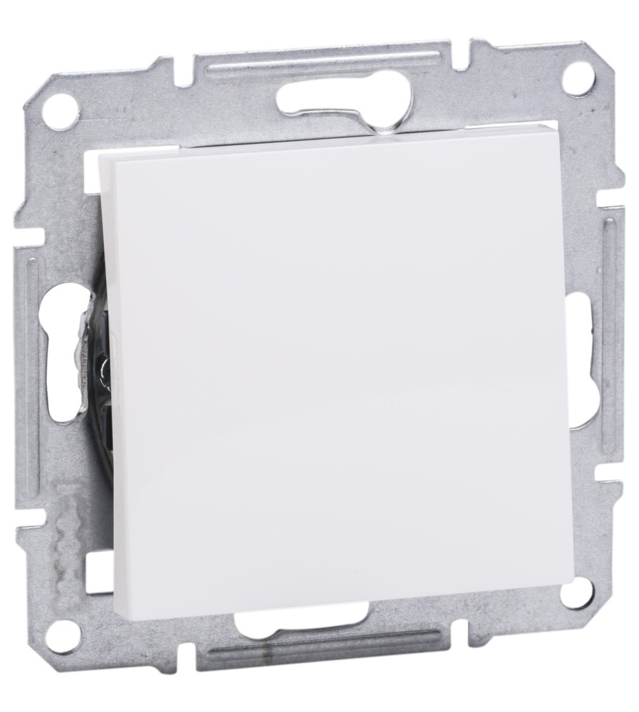 Łącznik 1-biegunowy bez ramki, biały